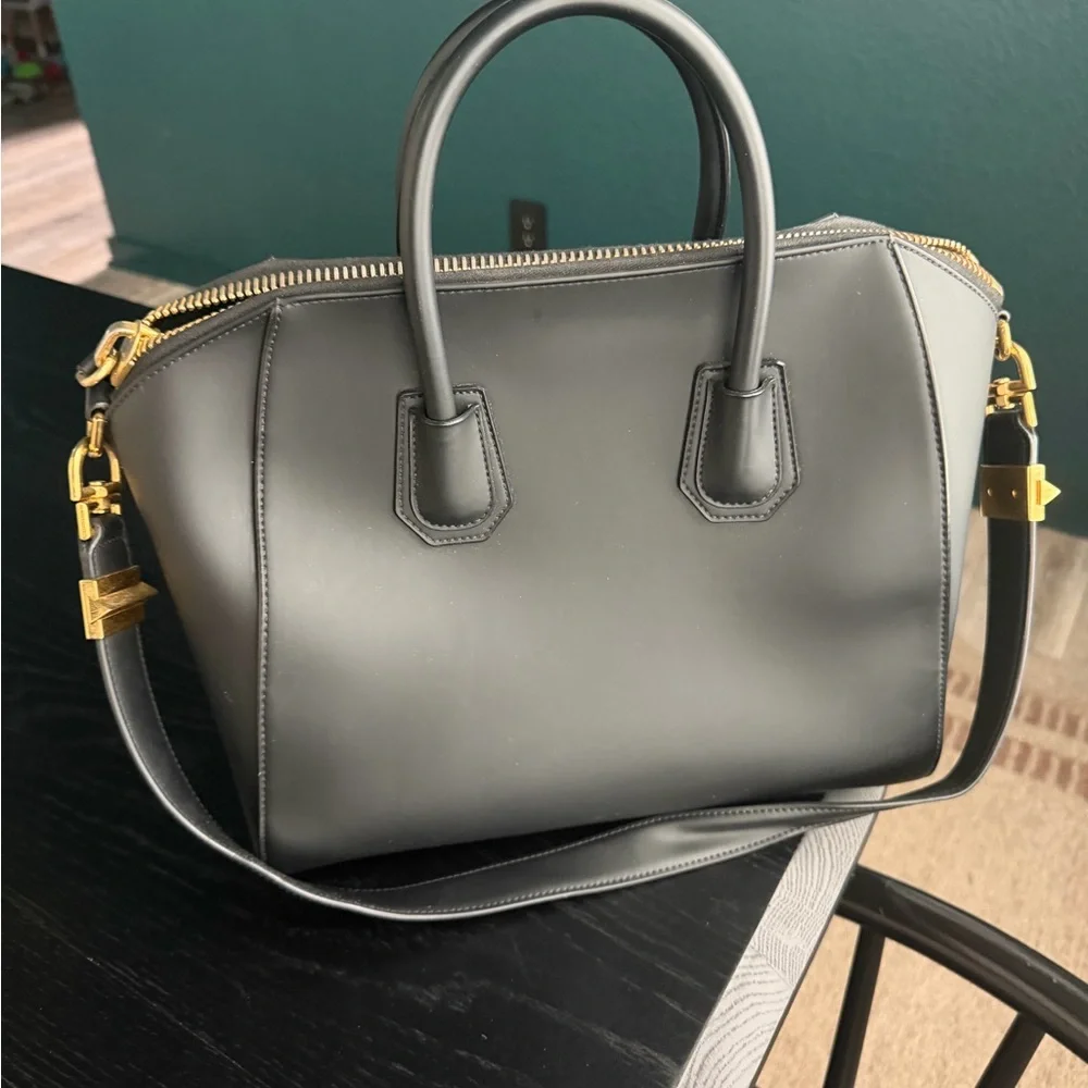 Givenchy Black Leather Medium Satchel with Gold Hardware